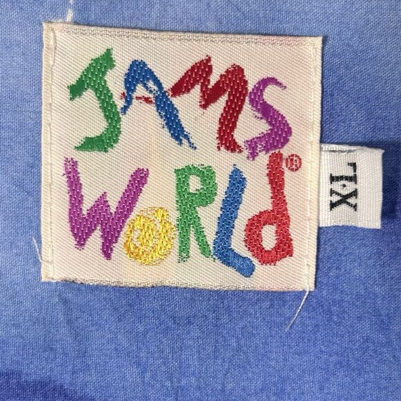 Vintage Jams World Catamaran Hawaiian Button Up Shirt Blue Womens Sz XL Tropical - Picture 3 of 11